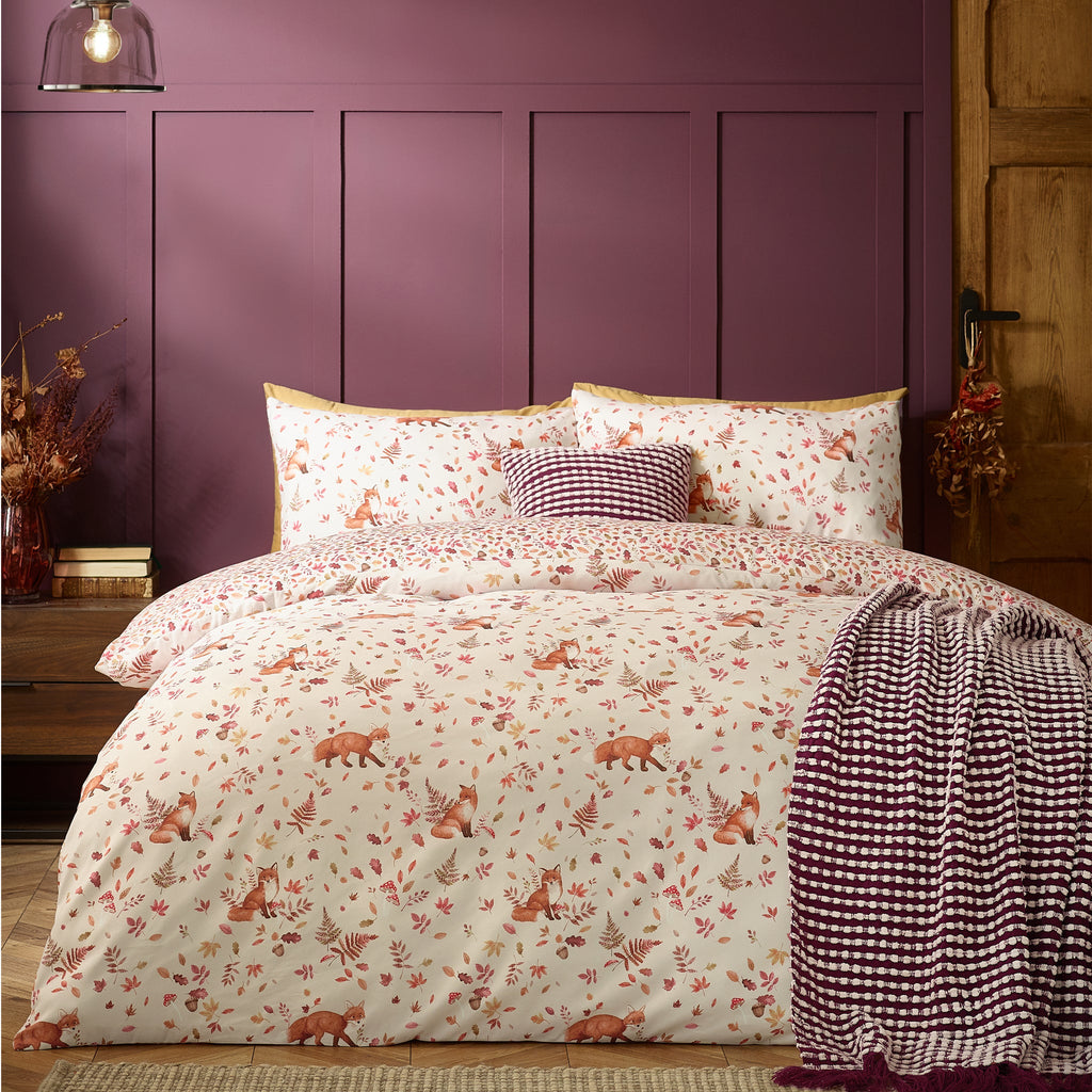 Woodland Fox So Soft Reversible Bedding Set - Natural