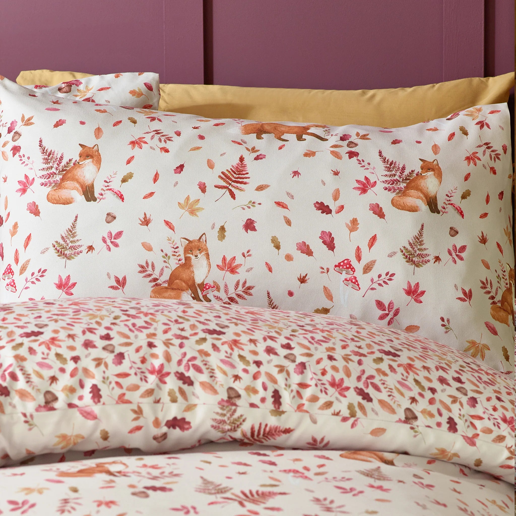 Woodland Fox So Soft Reversible Bedding Set - Natural