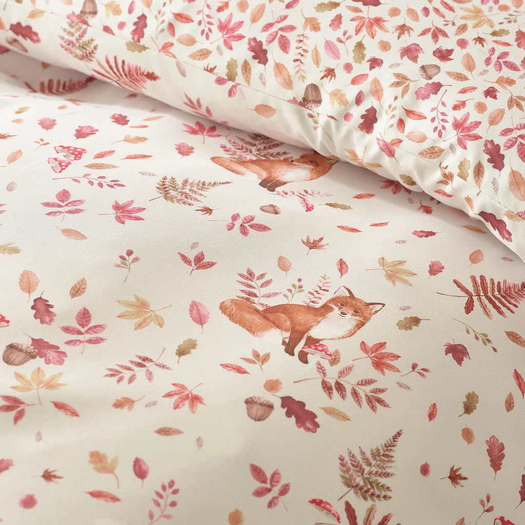 Woodland Fox So Soft Reversible Bedding Set - Natural