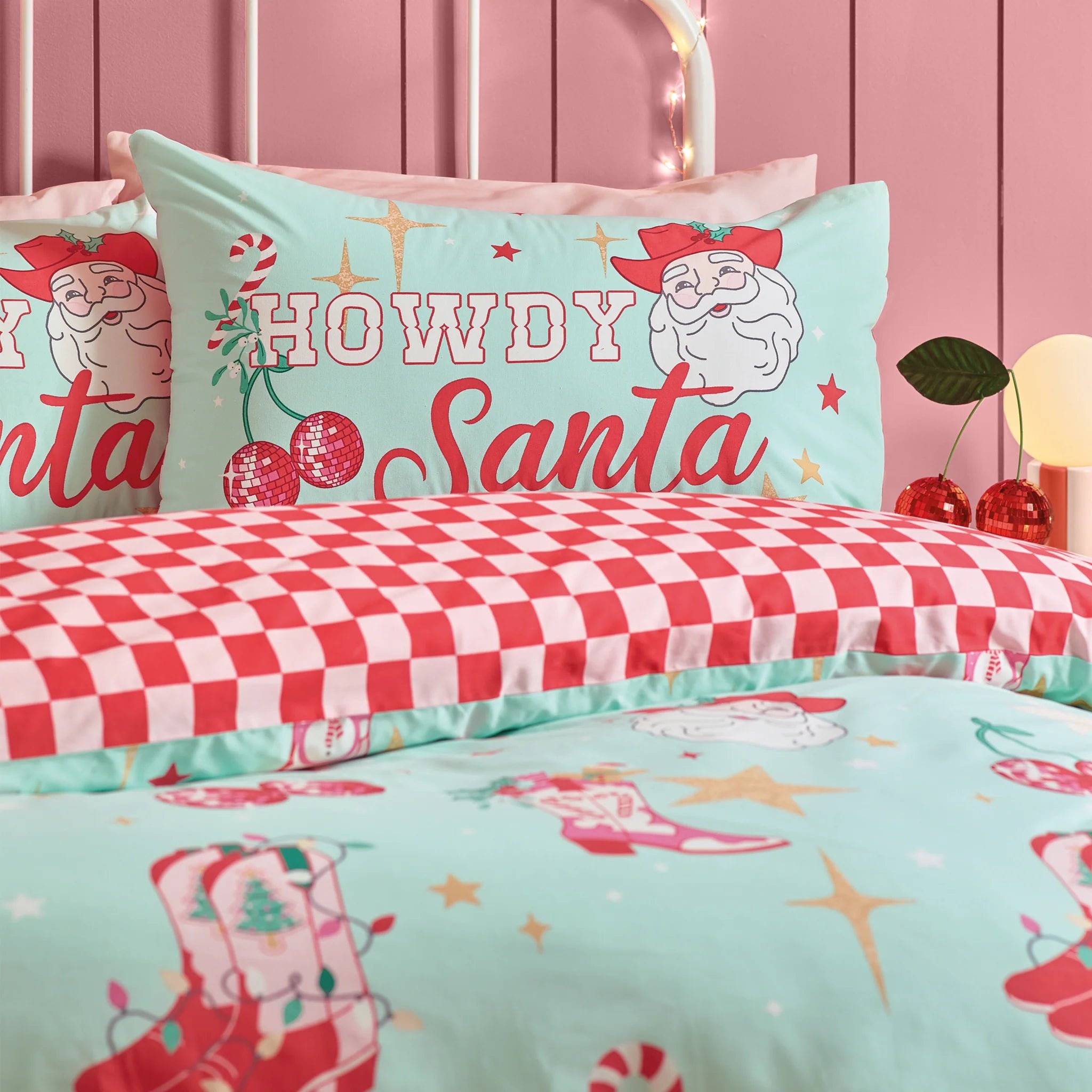 Santa's Howdy Christmas Reversible Duvet Cover Set By Catherine Lansfield
