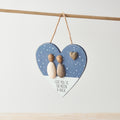 Pebble Heart Hanging Decoration, 13CM