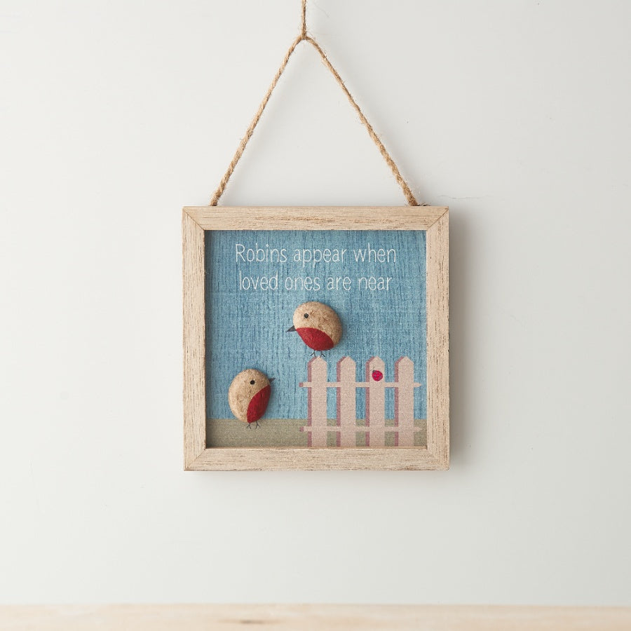 Robins Appear - Pebble Sign, 12 CM