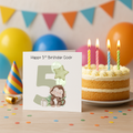 Monkey Age Birthday Card - Kids Birthday Card - Personalised - Custom Number Birthday Card