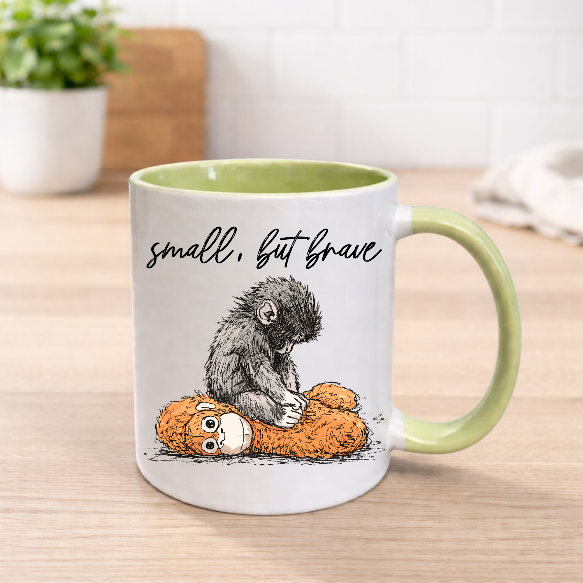 Small But Brave Monkey Mug - 11oz Ceramic - 2 Colours