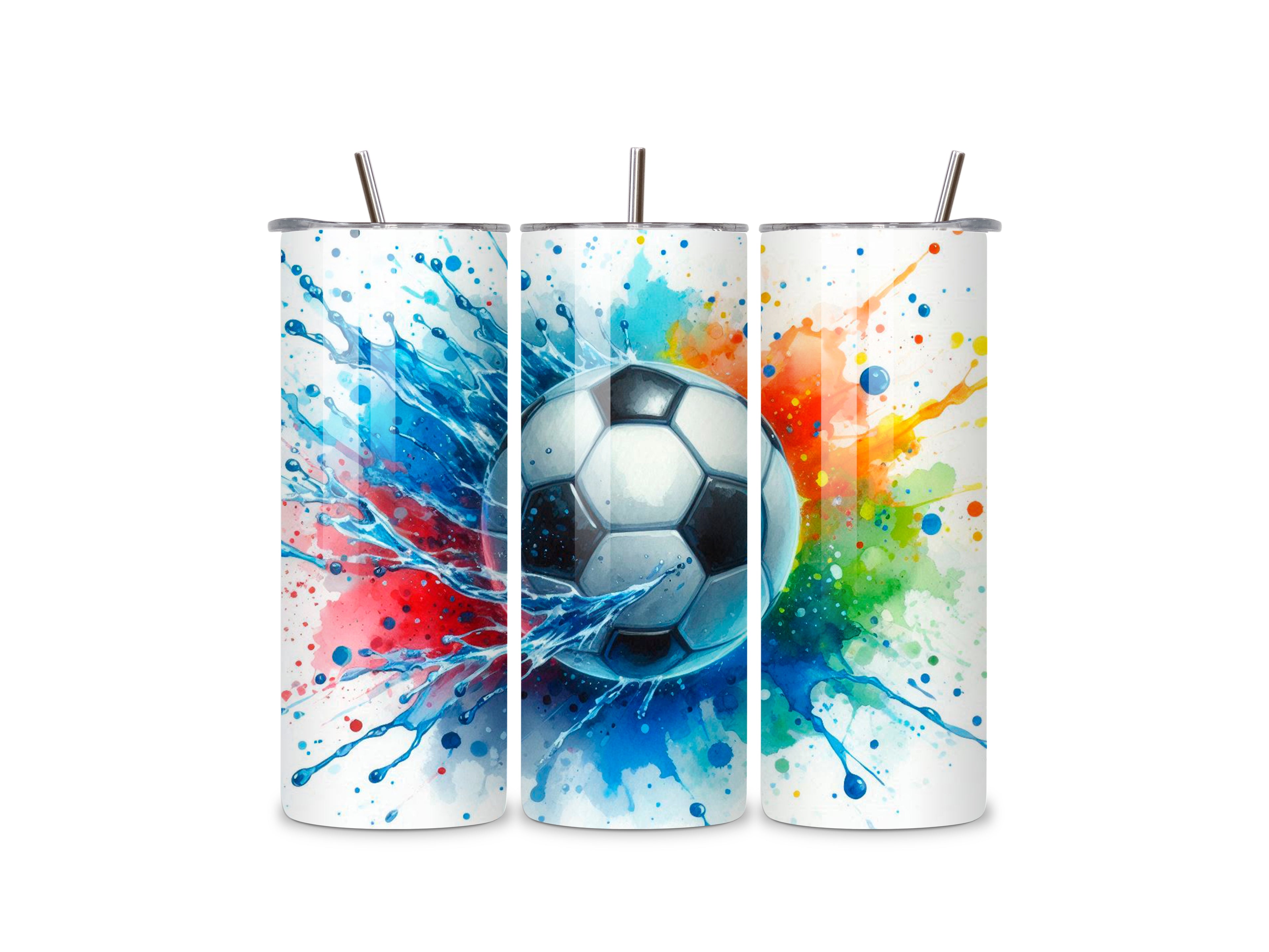 Football Colour Splash 20oz Stainless Steel Skinny Tumbler
