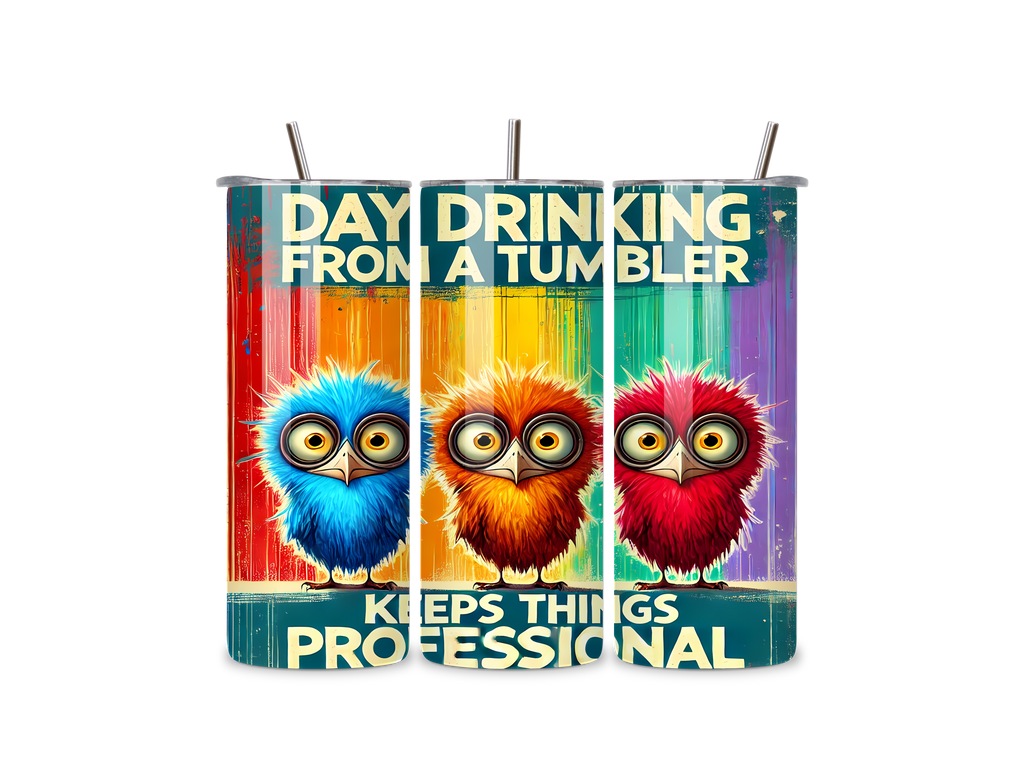 Day Drinking 20oz Stainless Steel Skinny Tumbler