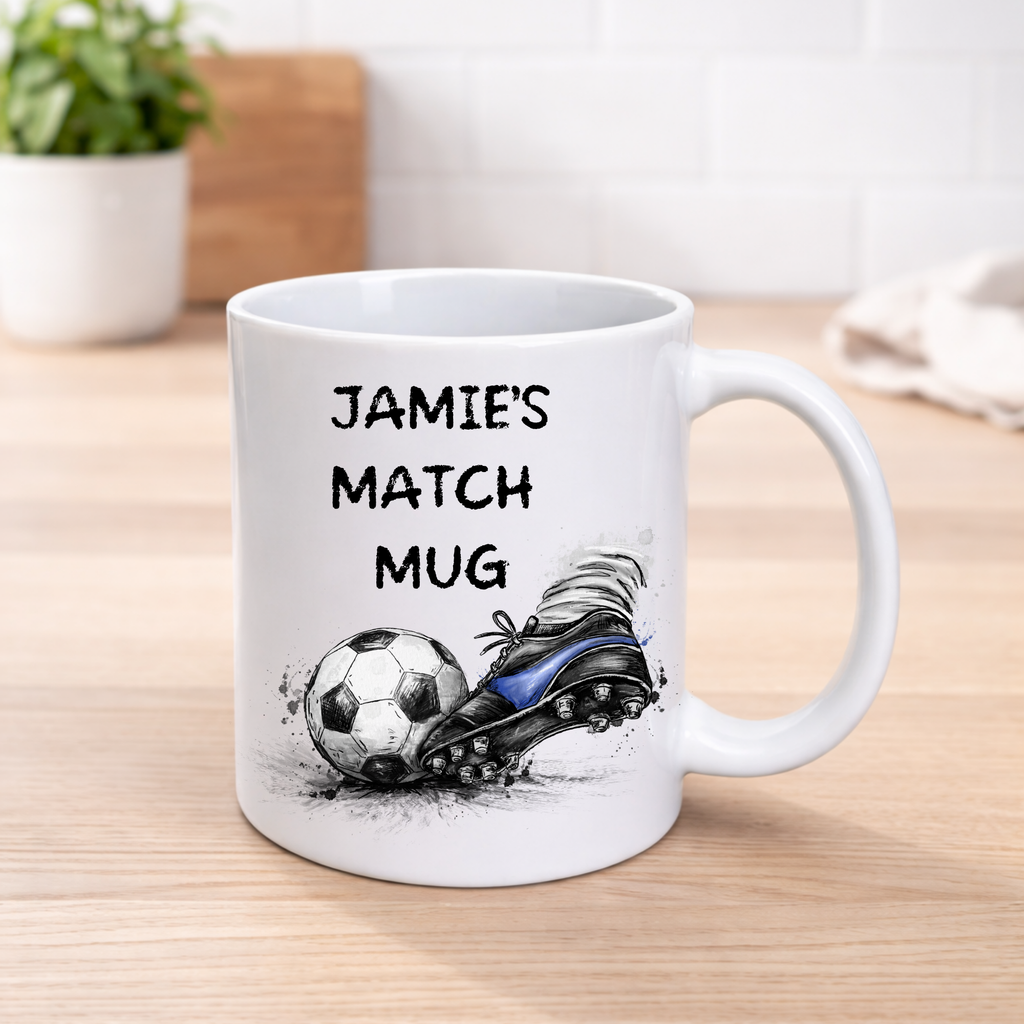 Personalised Football Boot Mug – Custom Name Football Gift