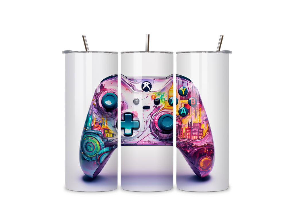 Game Console Controller - 20oz Stainless Steel Skinny Tumbler