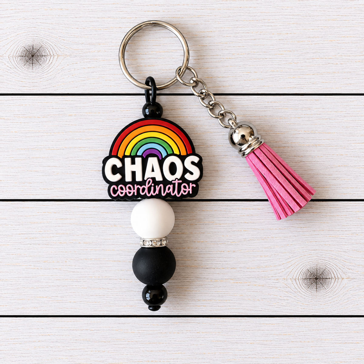 Chaos Coordinator Novelty Beaded Keyring