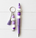 Beaded Novelty Pen & Keyring Set - Dumpling 1