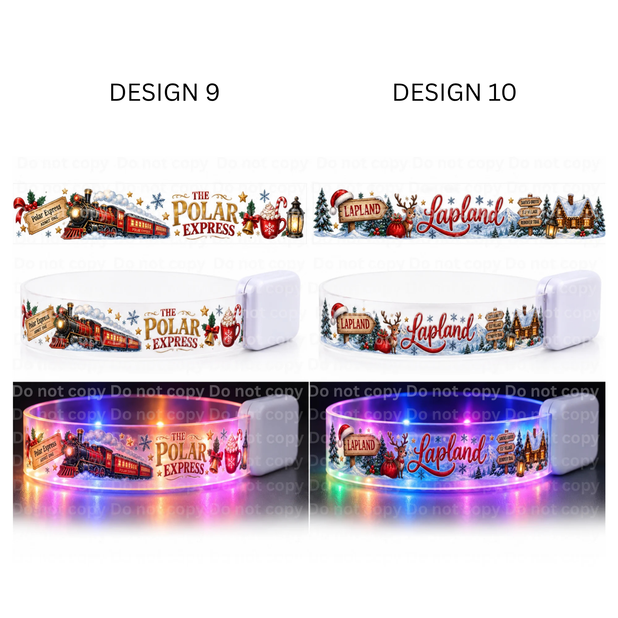 LED wristband - 15 DESIGNS - Reusable
