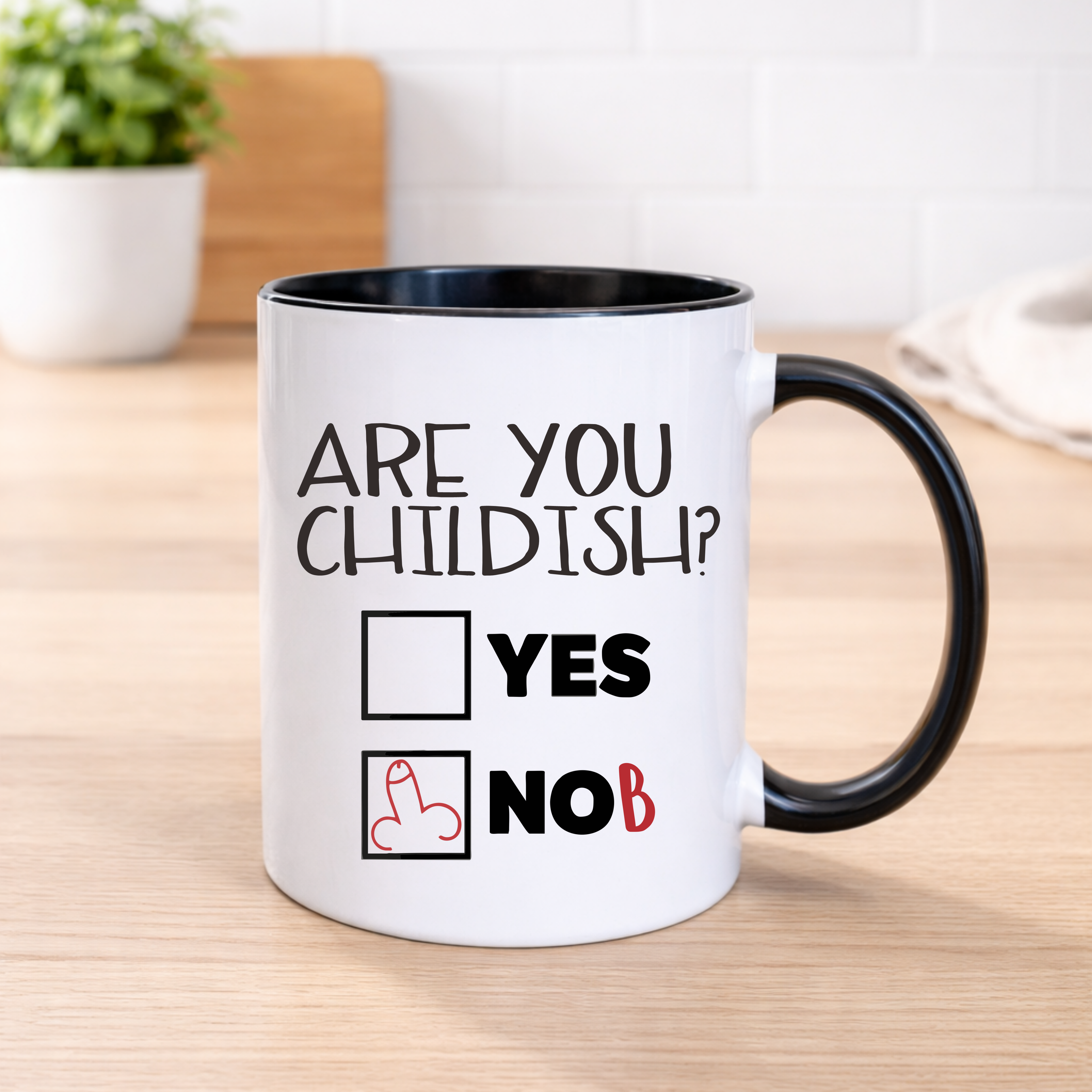 Are You Childish? Funny Rude Mug – Sweary Adult Humour Ceramic Coffee Mug – Novelty Gift