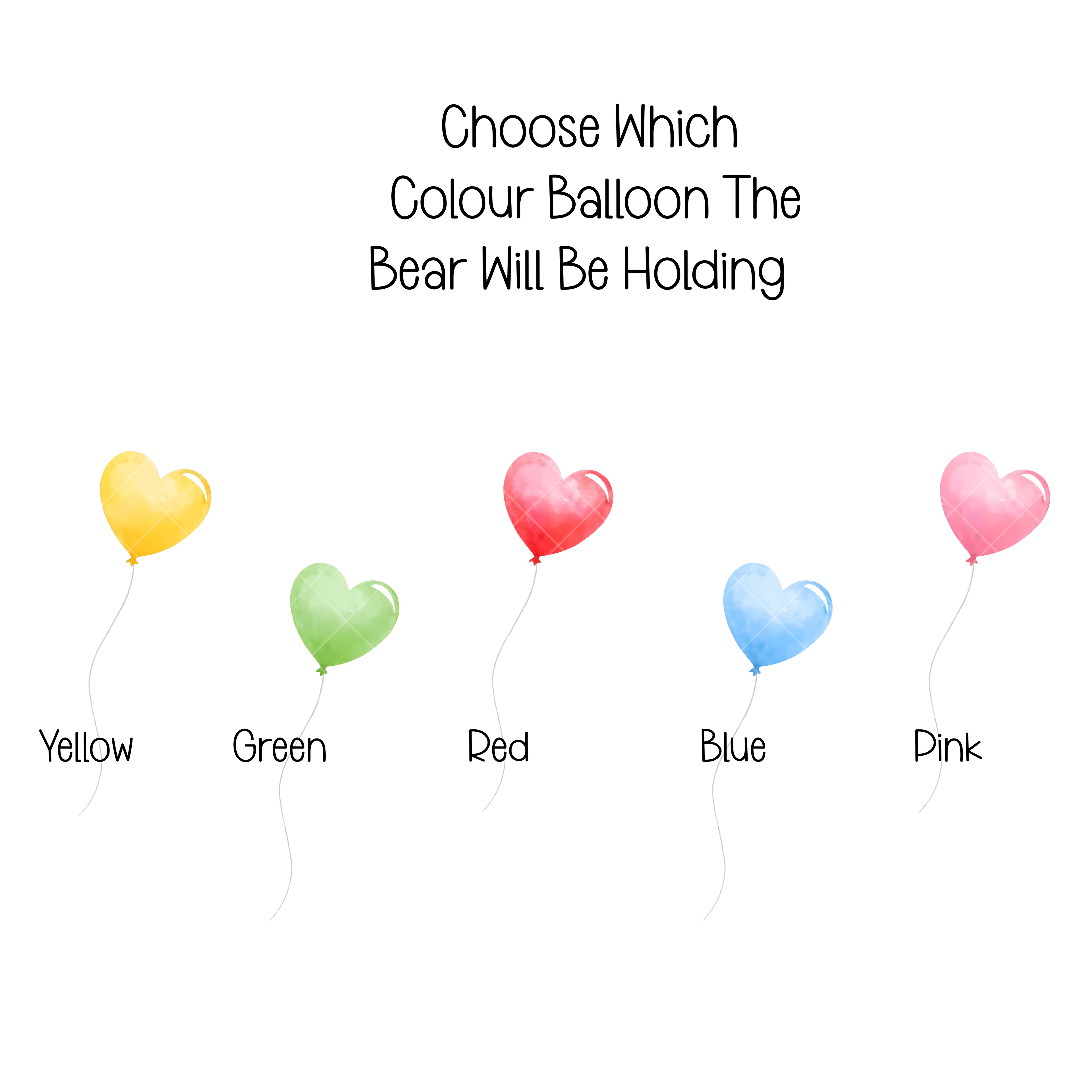 Thinking of You Card - Choose Balloon Colour - FREE Postage