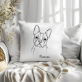 Line Art Dog Breed Velvety Cushion – 40 x 40 cm