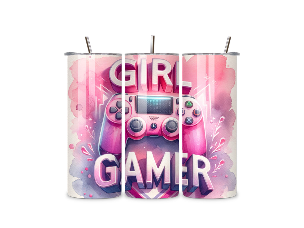 Girl Gamer 20oz Stainless Steel Skinny Tumbler
