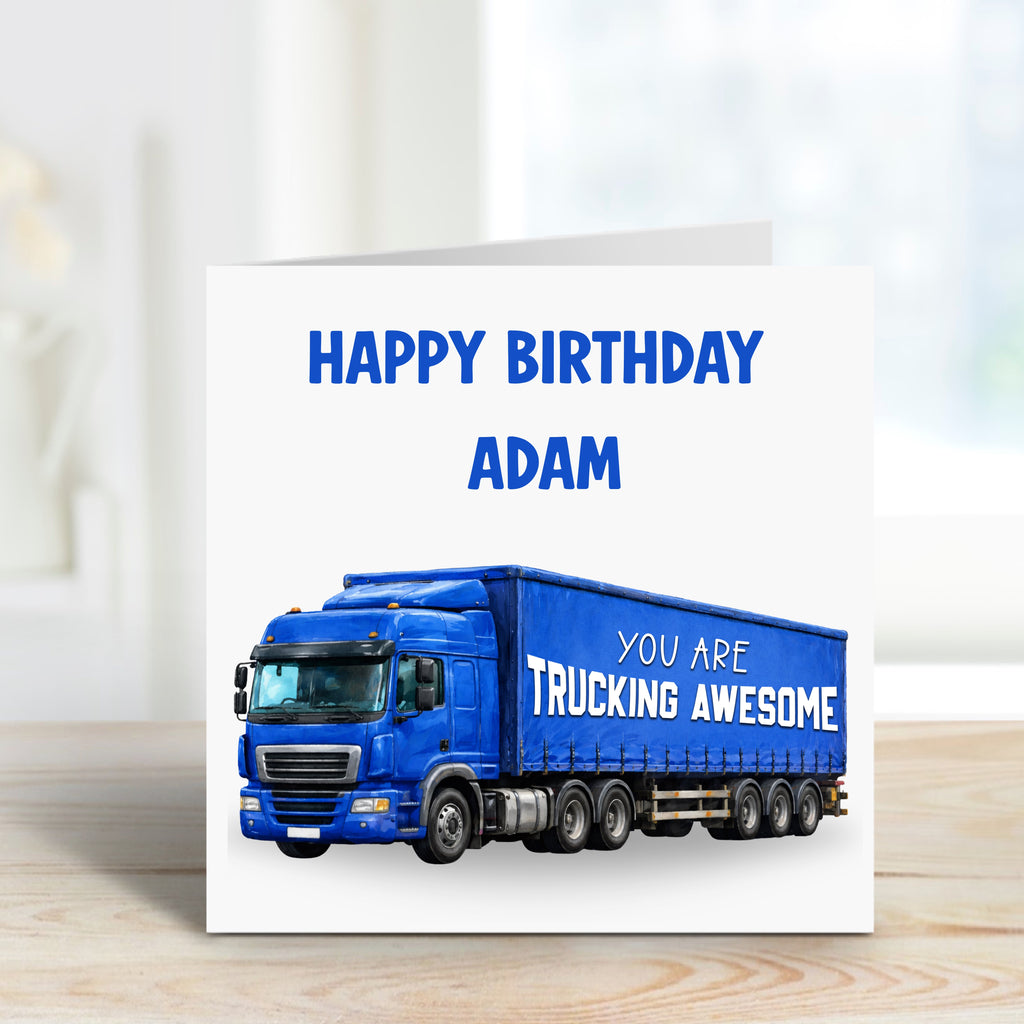 Personalised Truck Message Card  - 10 Colour Choices - FREE Postage