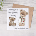 Bear-y Speedy Recovery Greeting Card - FREE Postage