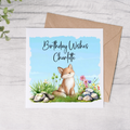 Personalised Message Fox Greeting Card - FREE Postage