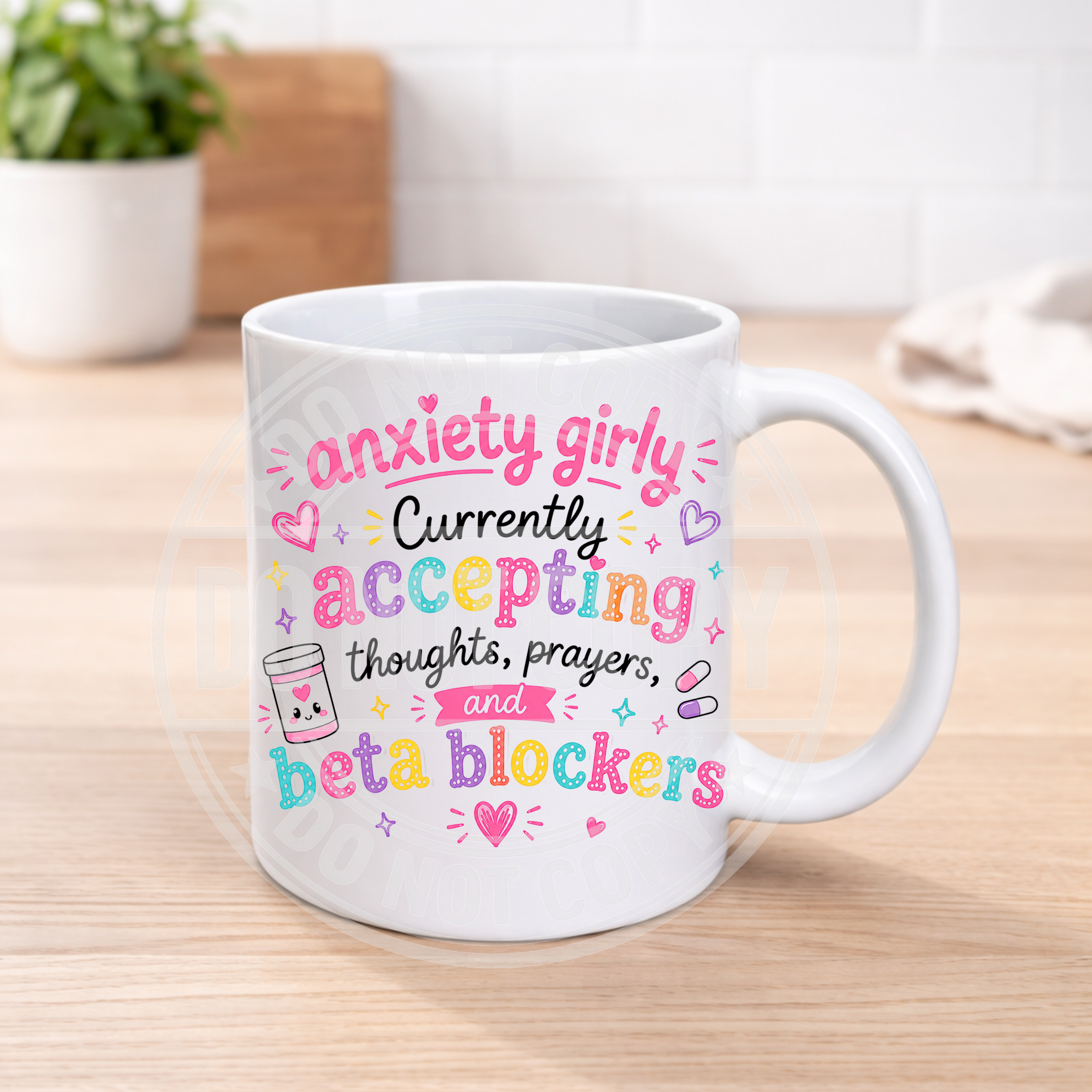 Funny Anxiety Mug – Colourful Humour Coffee Cup – Mental Health Gift – Sarcastic Funny Mug – 11oz Ceramic Mug