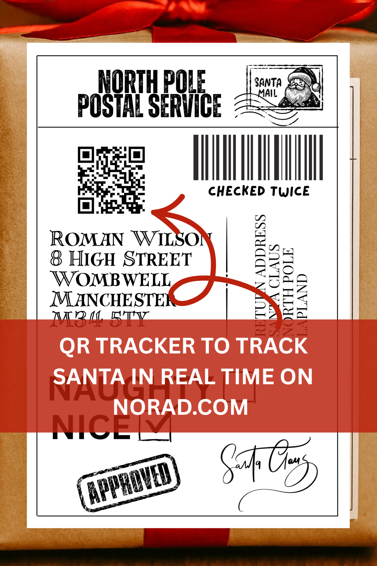 🎅🏻 North Pole Parcel Stickers – Santa Tracker Edition (Bundle of 20) 🎁