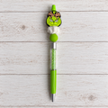 Green Face Novelty Beaded Pen