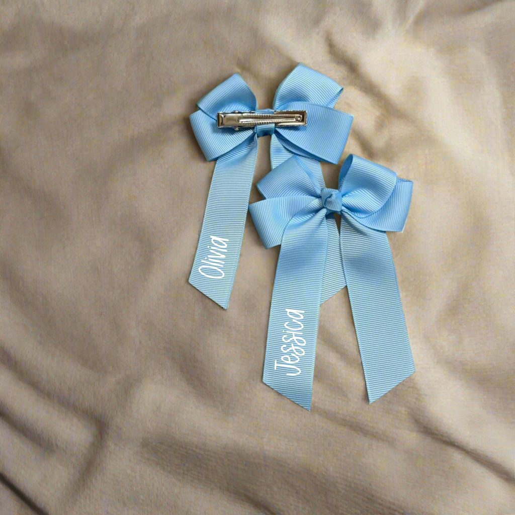 Hair Bow - 26 Colour Options - Personalised Name