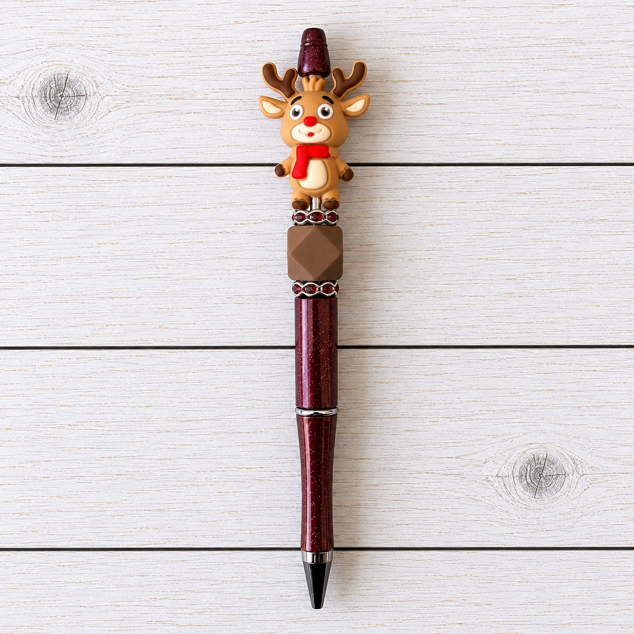 Reindeer Novelty Beaded Pen