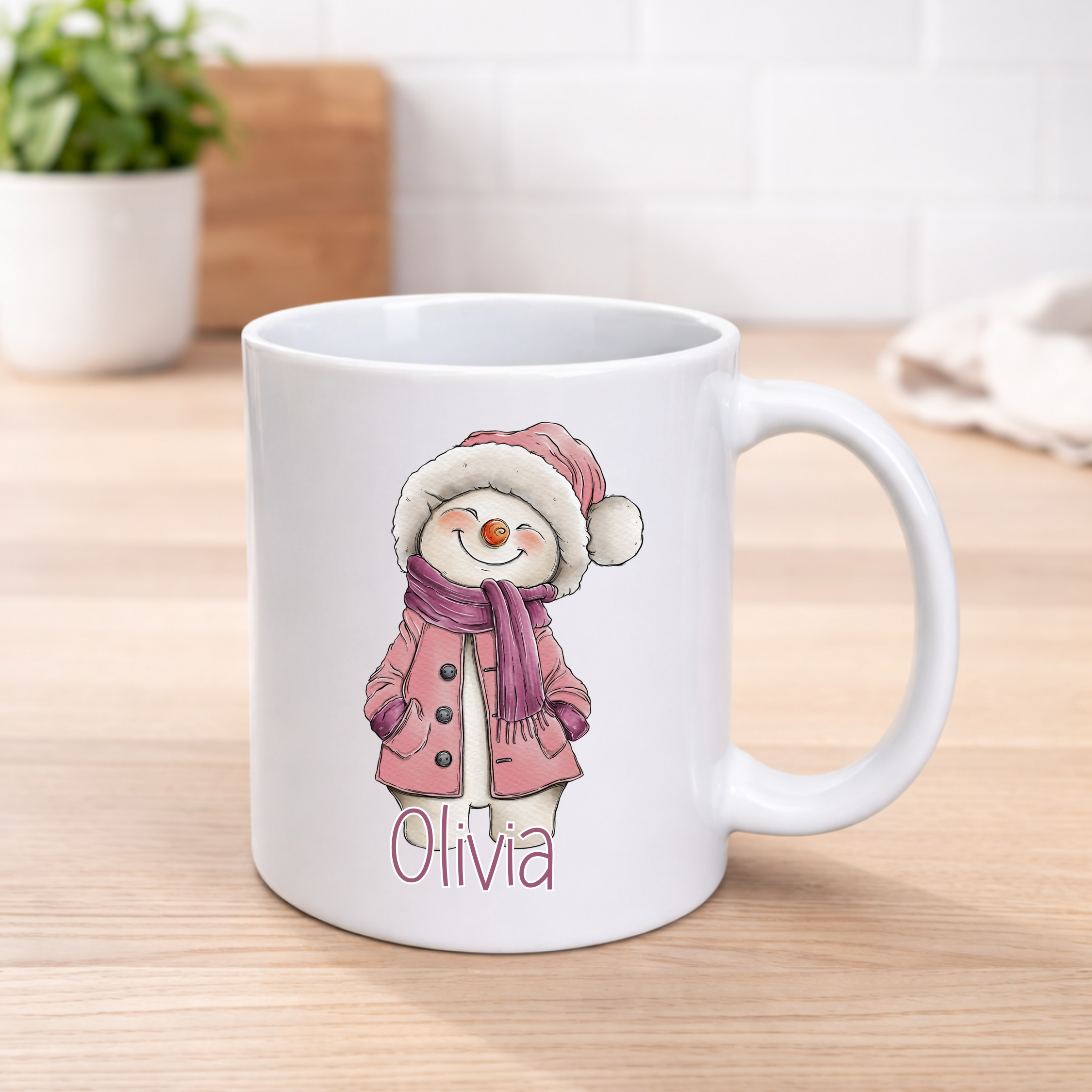 Personalised Cheeky Snowman Christmas Mug – 5 Colour Options | 11oz Ceramic Mug