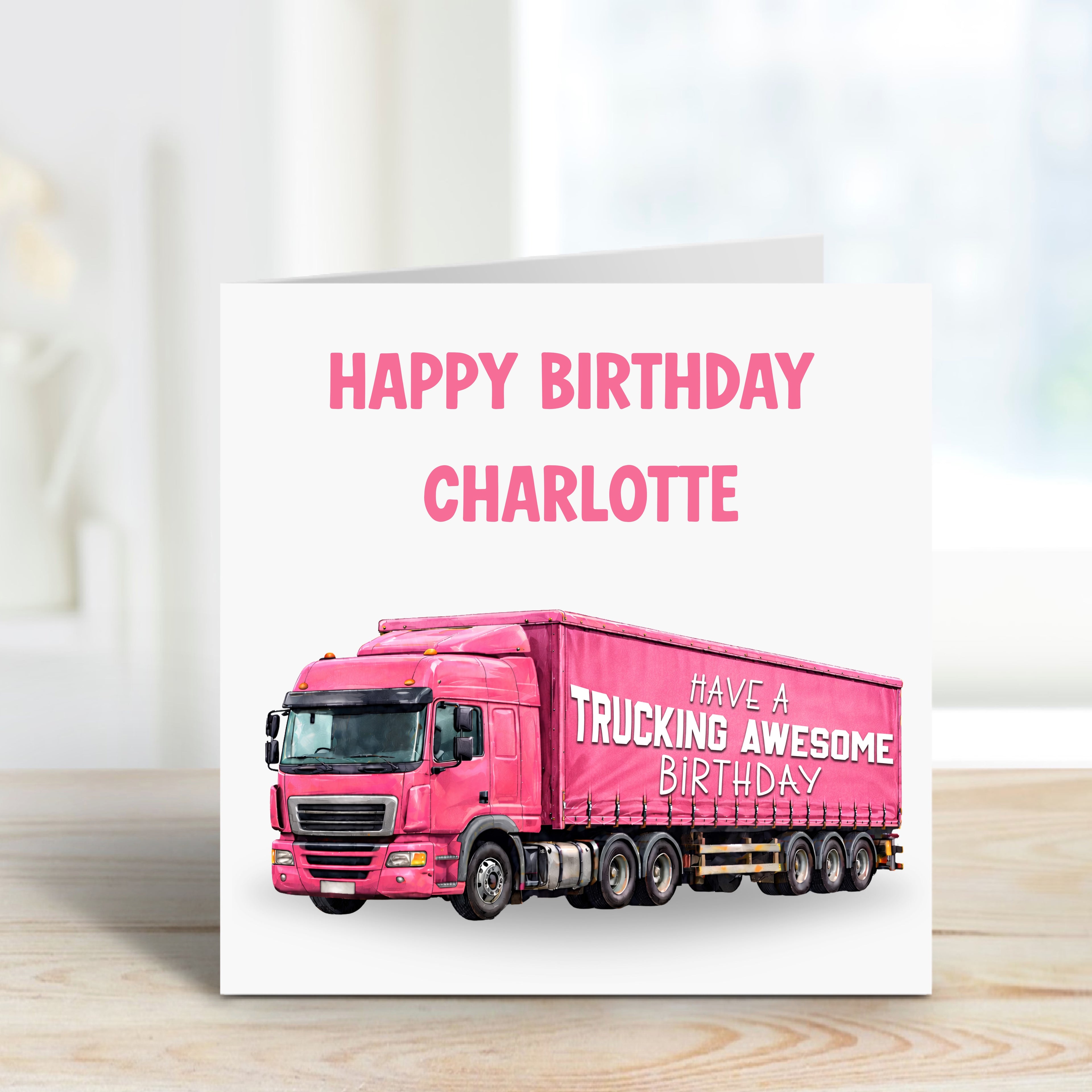 Personalised Truck Message Card  - 10 Colour Choices - FREE Postage