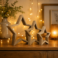 Set of 3 Wooden Stars 13.5cm / 20cm / 25cm