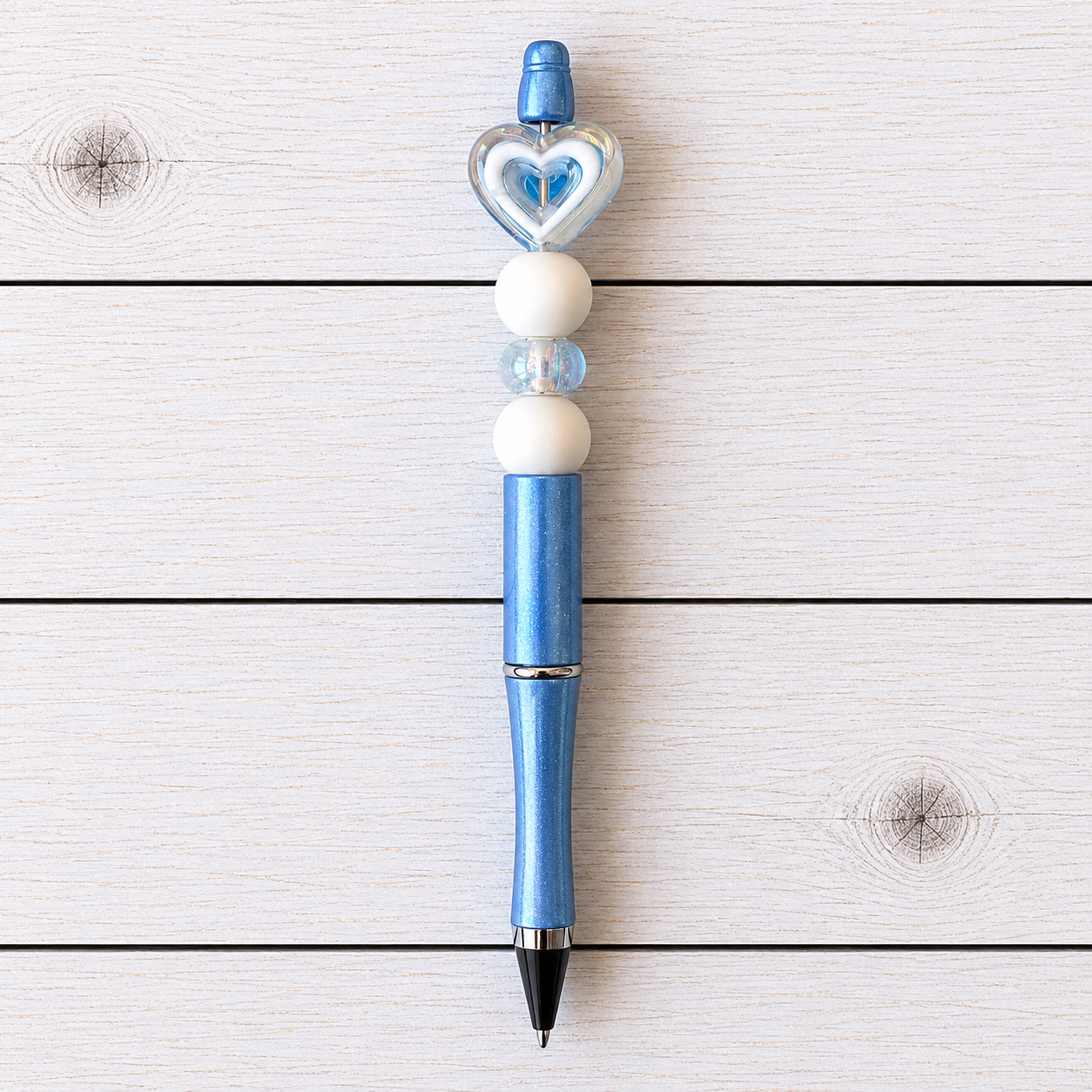 Blue and white Novelty Beaded Pen