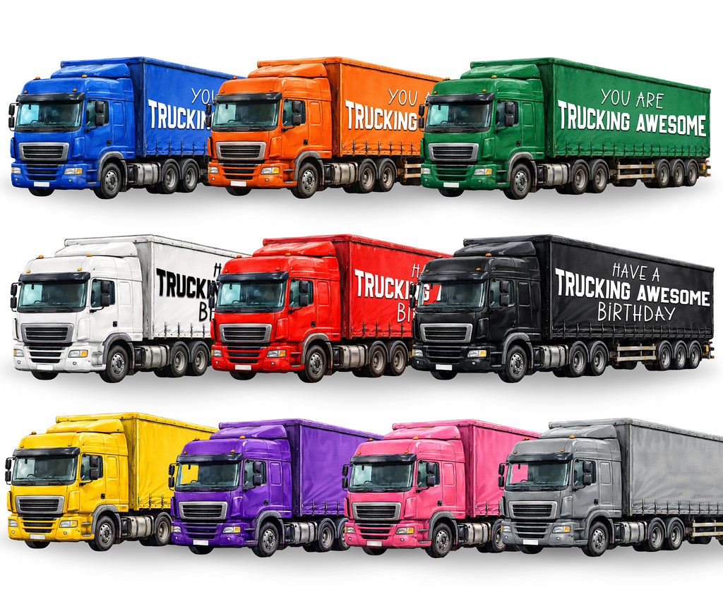 Personalised Truck Message Card  - 10 Colour Choices - FREE Postage