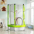 4.6FT Toddler Trampoline w/ Safety Enclosure Net, for Indoor Outdoor Use, Ages 3-6 Years, Cloud Pattern - Green
