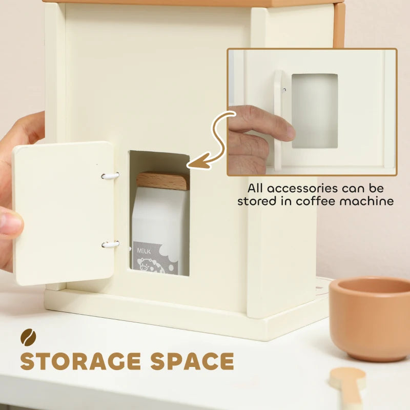 Kids Wooden Coffee Machine Toy, Ages 3+