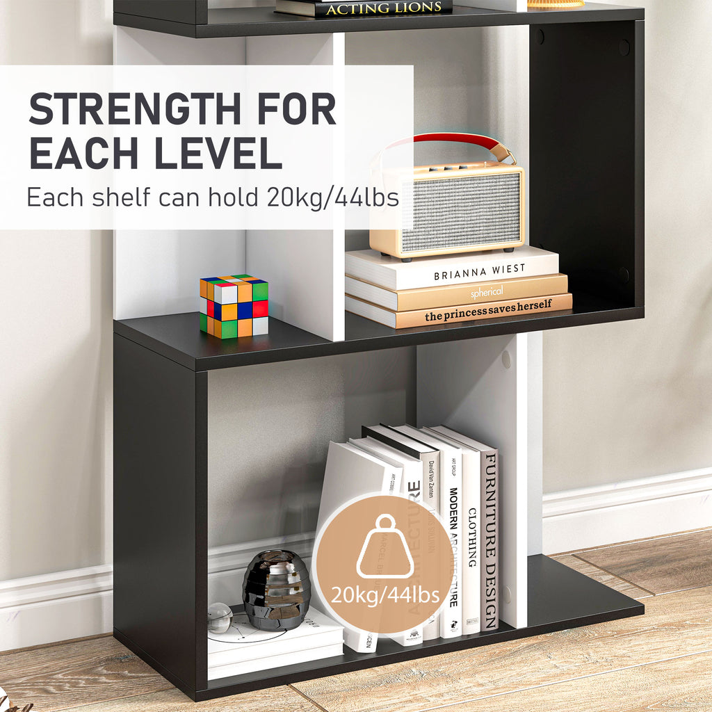 S-Shaped Wooden Freestanding Storage Shelf - Colour Options