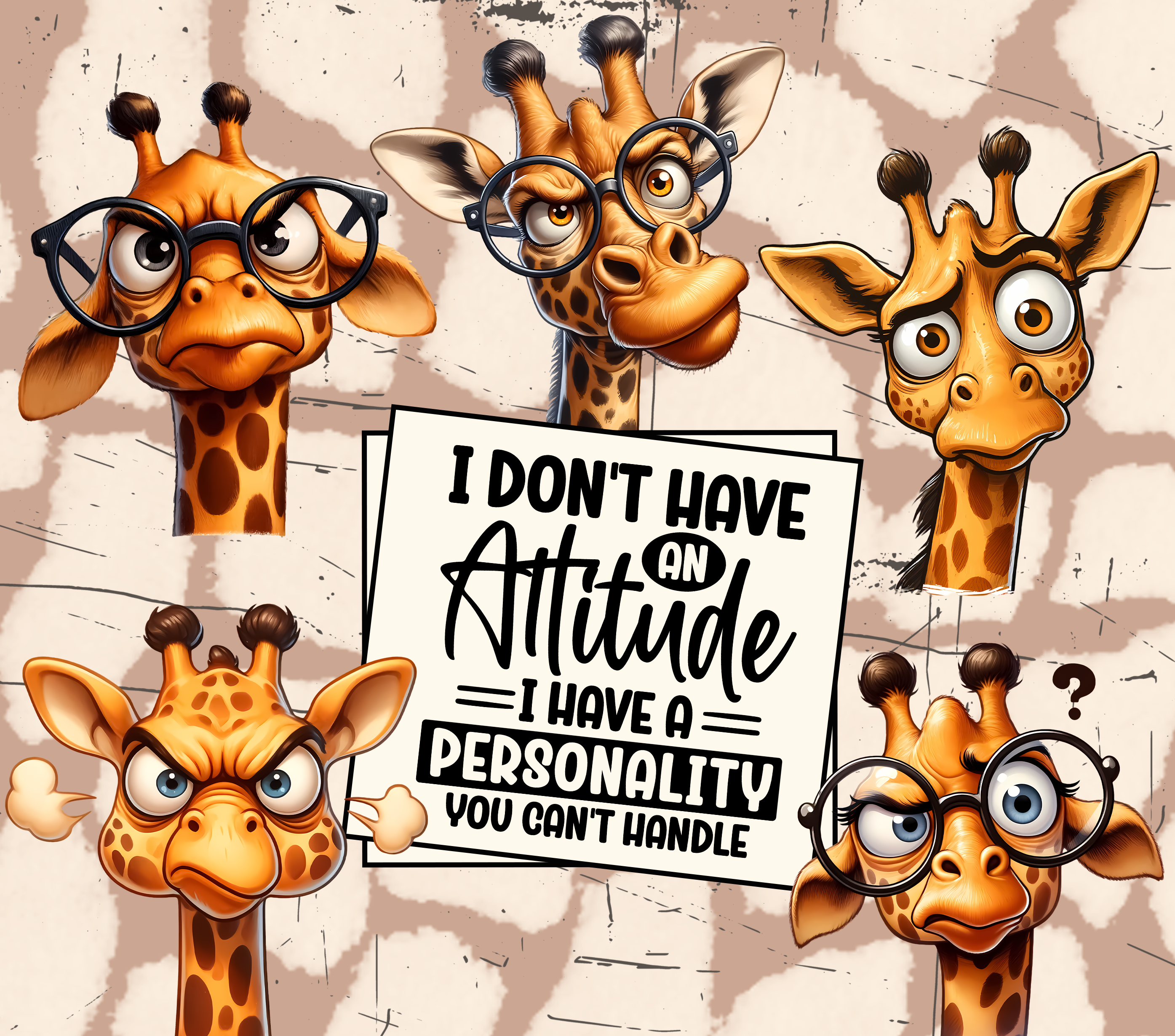 I Don't Have An Attitude Giraffe 20oz Tumbler