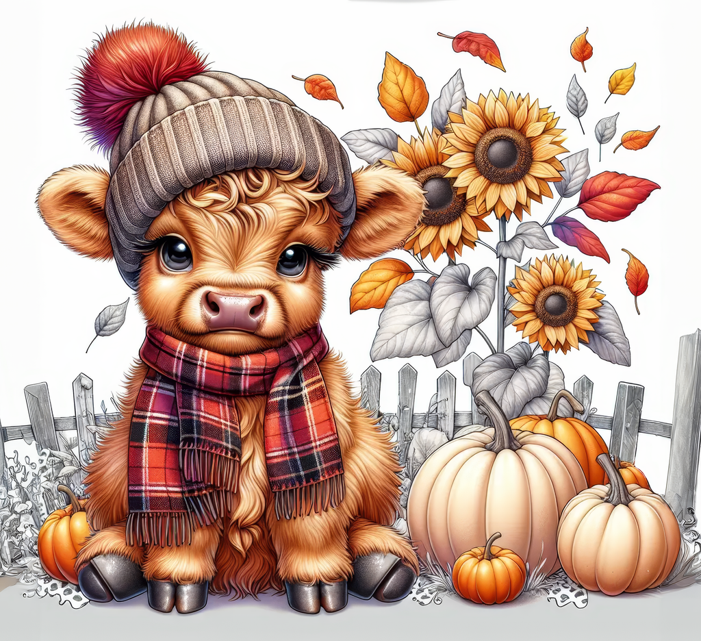 Autumn Baby Highland Cow 20oz Stainless Steel Skinny Tumblers
