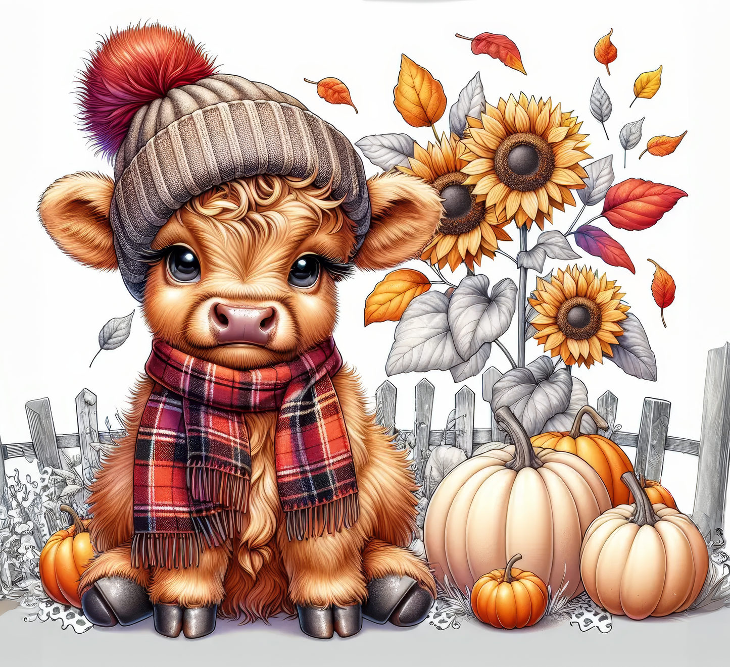 Autumn Baby Highland Cow 20oz Stainless Steel Skinny Tumblers