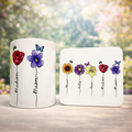 Personalised Flower Stem Mug and Coaster Set