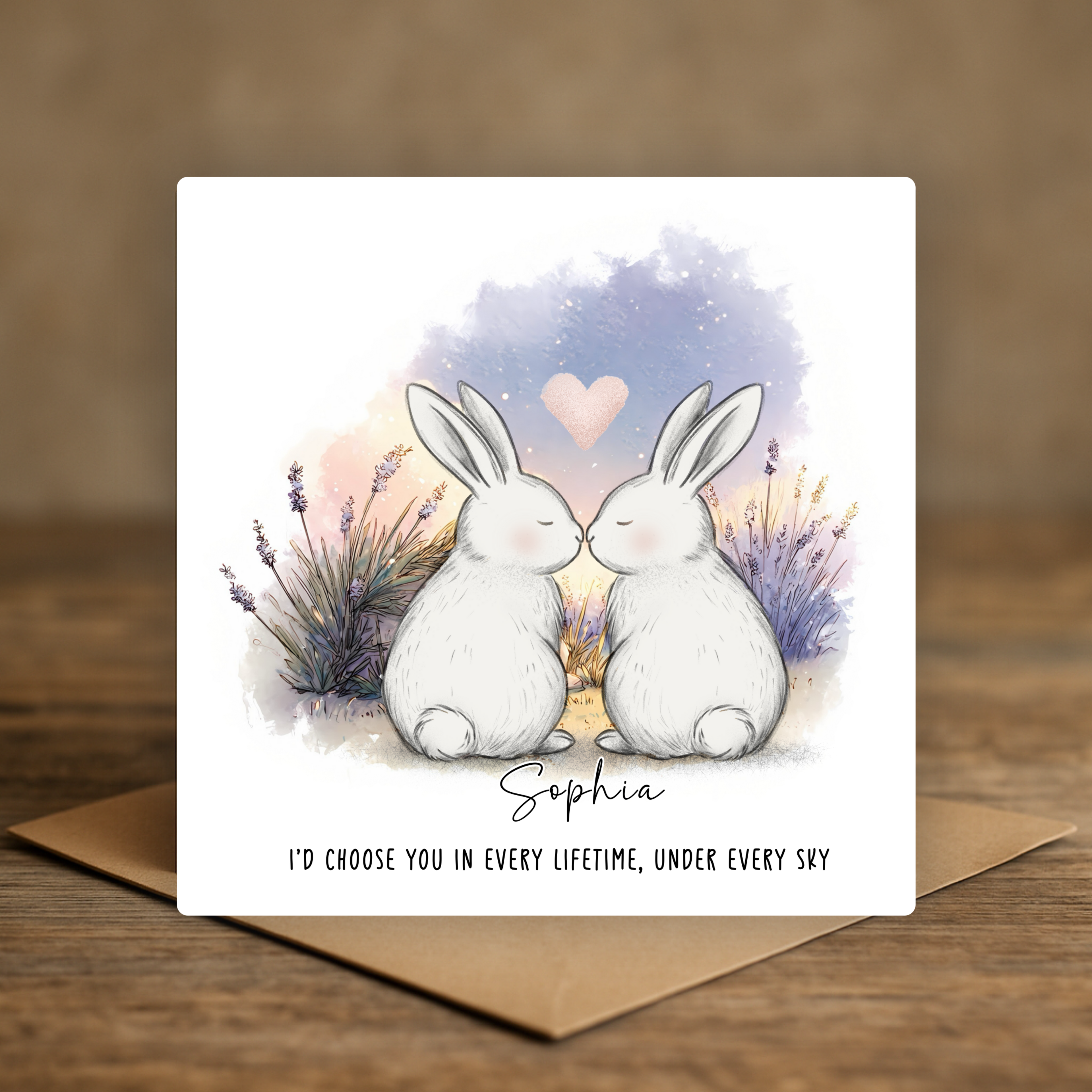 Bunny Valentine Card - Bunny Love - Cute Valentine Card