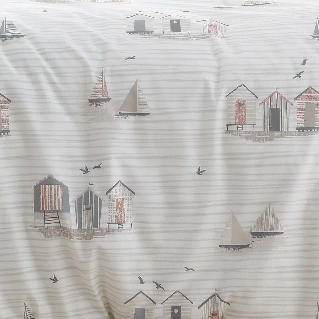 Beach Huts Duvet Cover Set in Natural