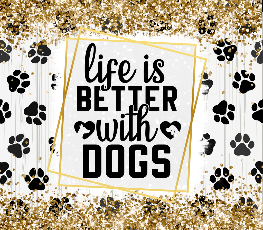 Better With Dogs - 20oz Stainless Steel Skinny Tumbler