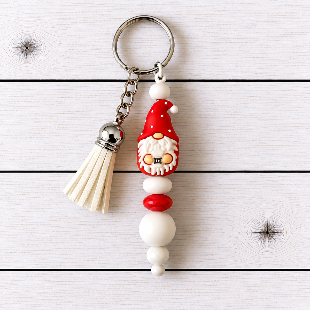 Santa Gonk Novelty Beaded Keyring