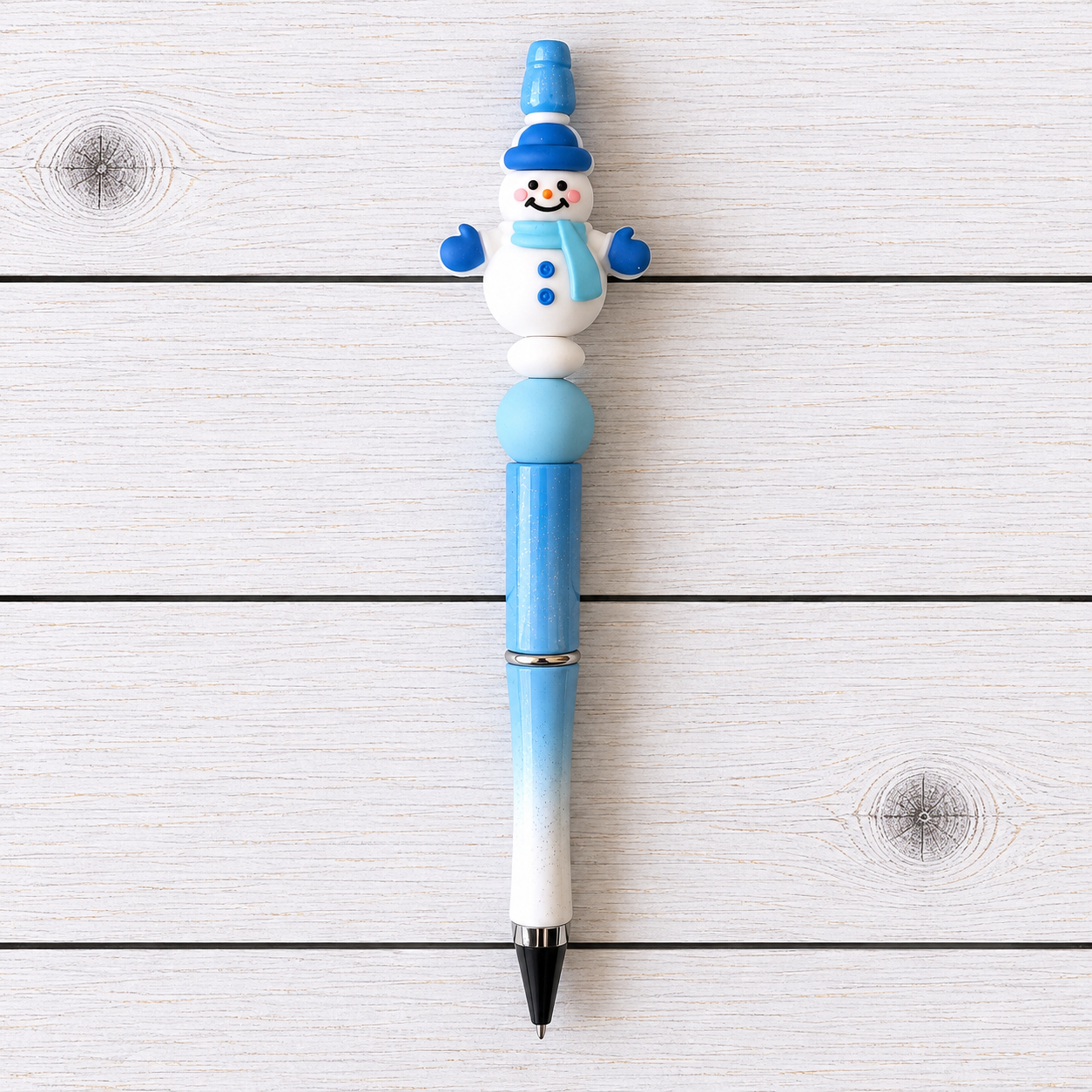 Snowman Novelty Beaded Pen