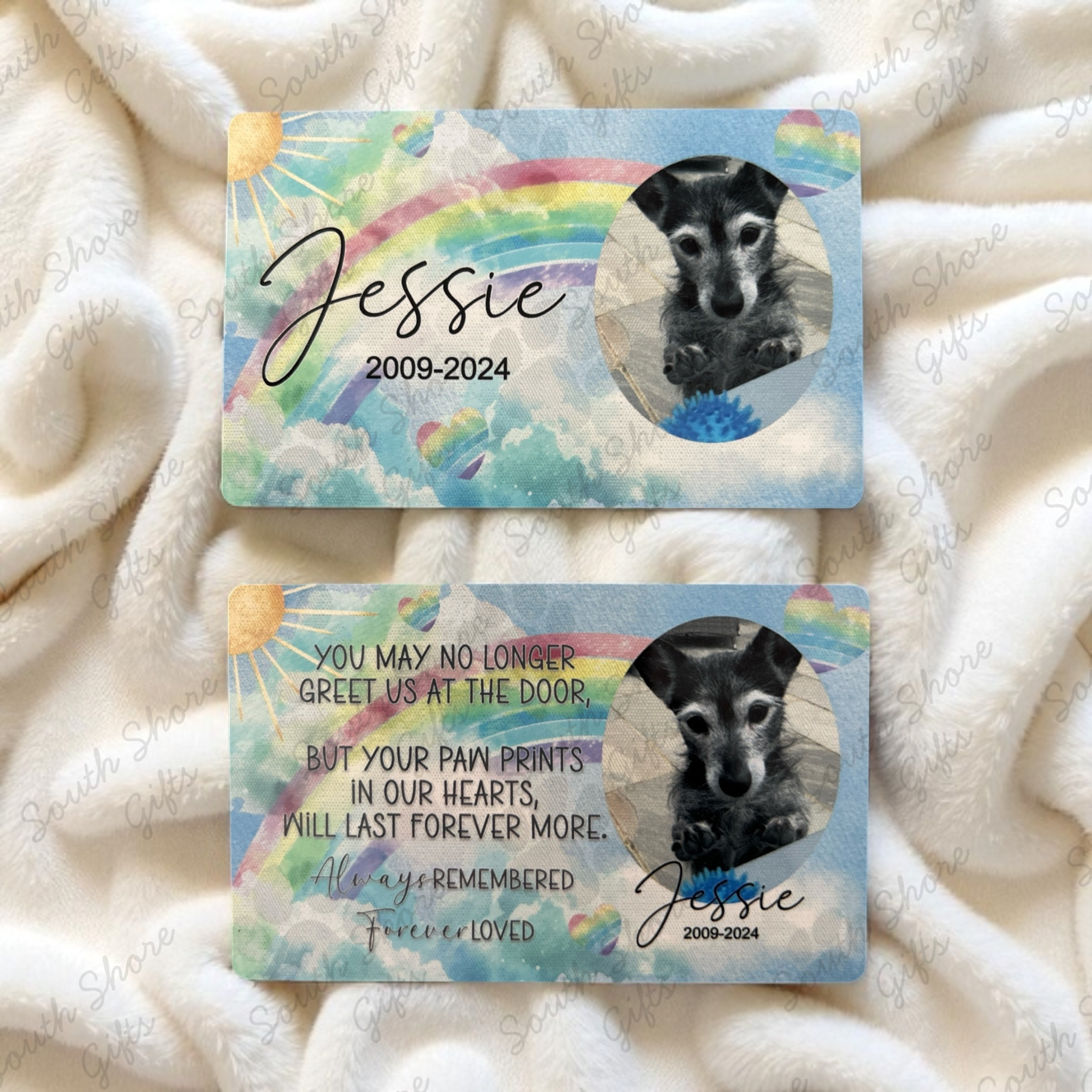 Photo Upload Personalised Pet Memorial Wallet Card 2 Designs - FREE POSTAGE