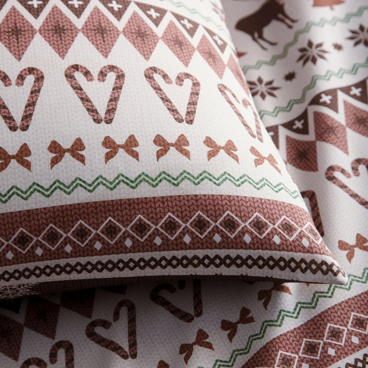 Christmas Fairisle Duvet Cover Set in Natural