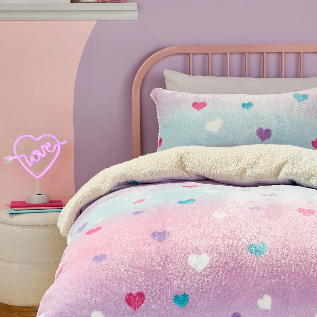 Cosy Ombre Heart Duvet Cover Set