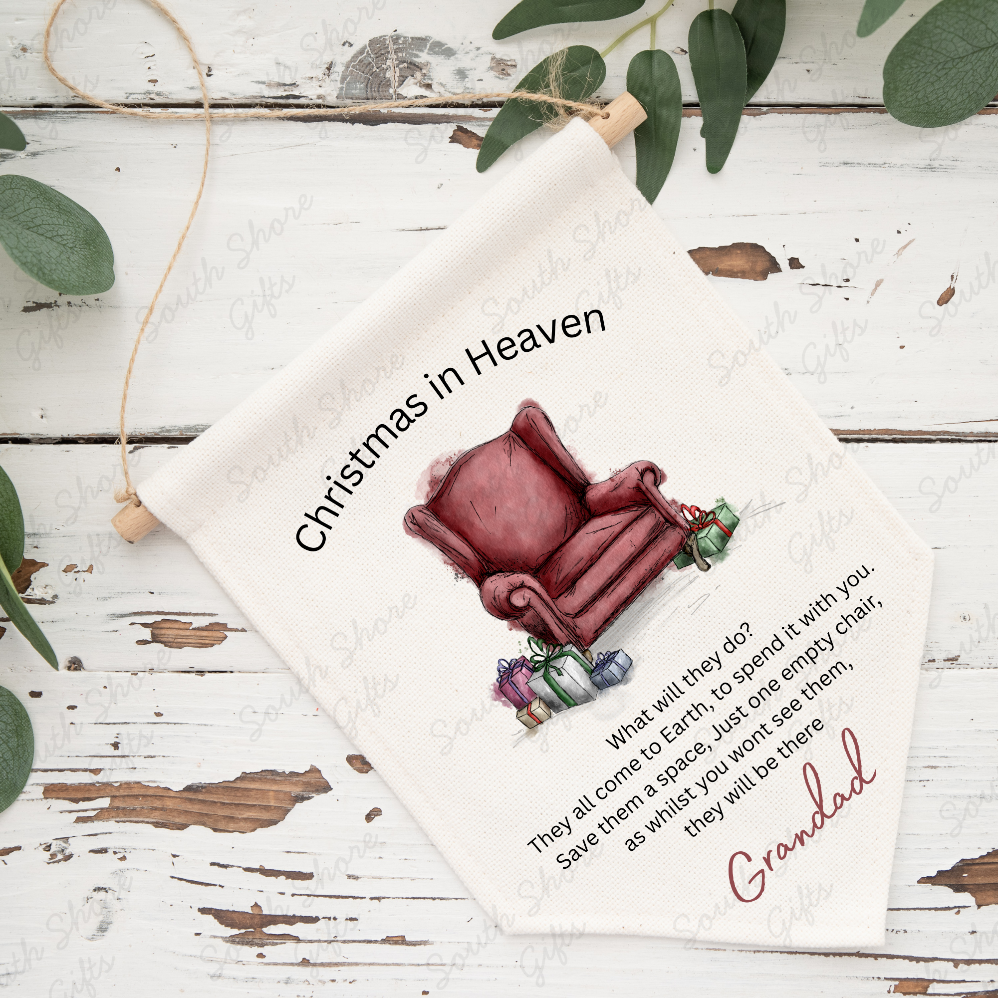 Personalised Christmas in Heaven Memorial Pennant – 30x20cm