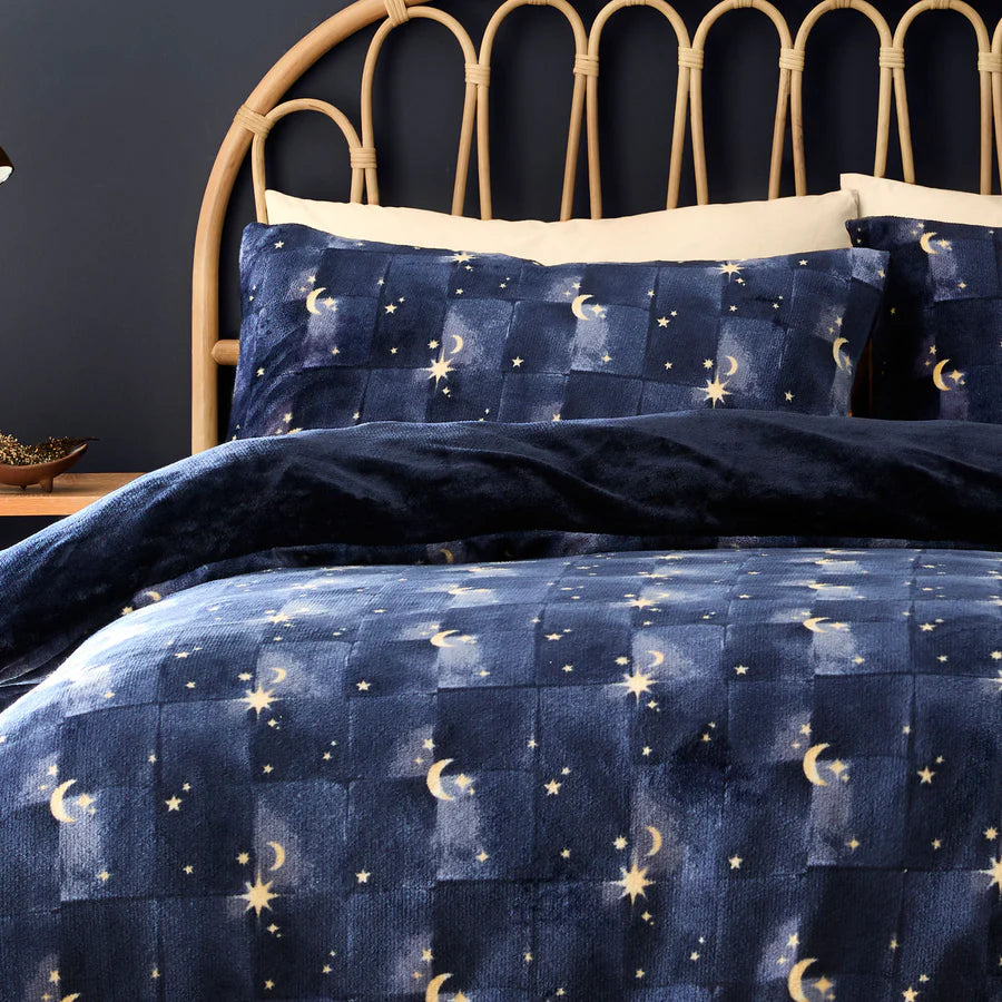 Cosmic Star Duvet Cover Set in Navy
