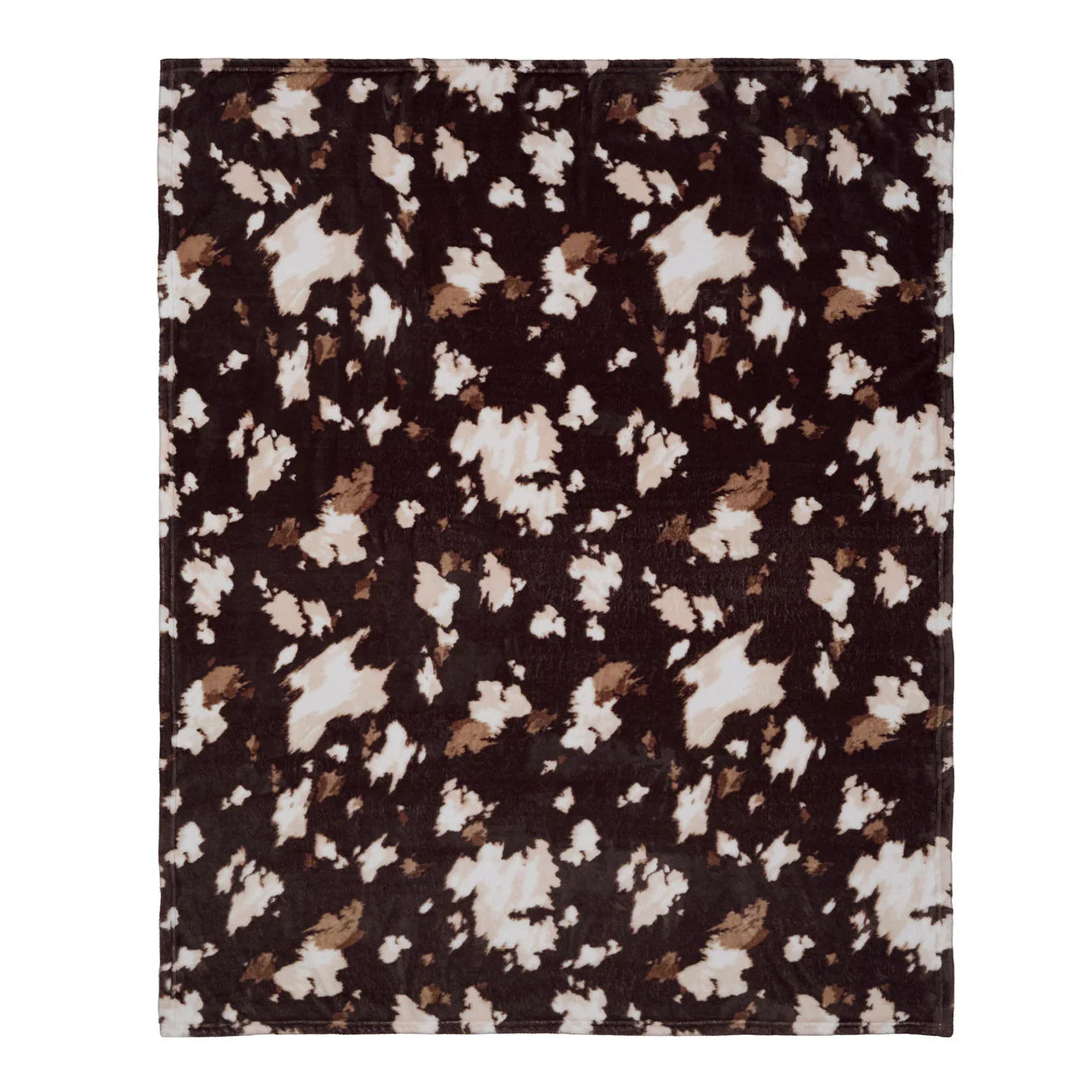 Cow Print Fleece Throw in Chocolate 120 x 150cm